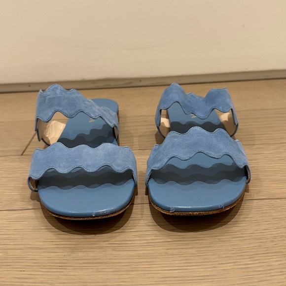 Prada Suede Scalloped Sandals - Picture 3 of 9